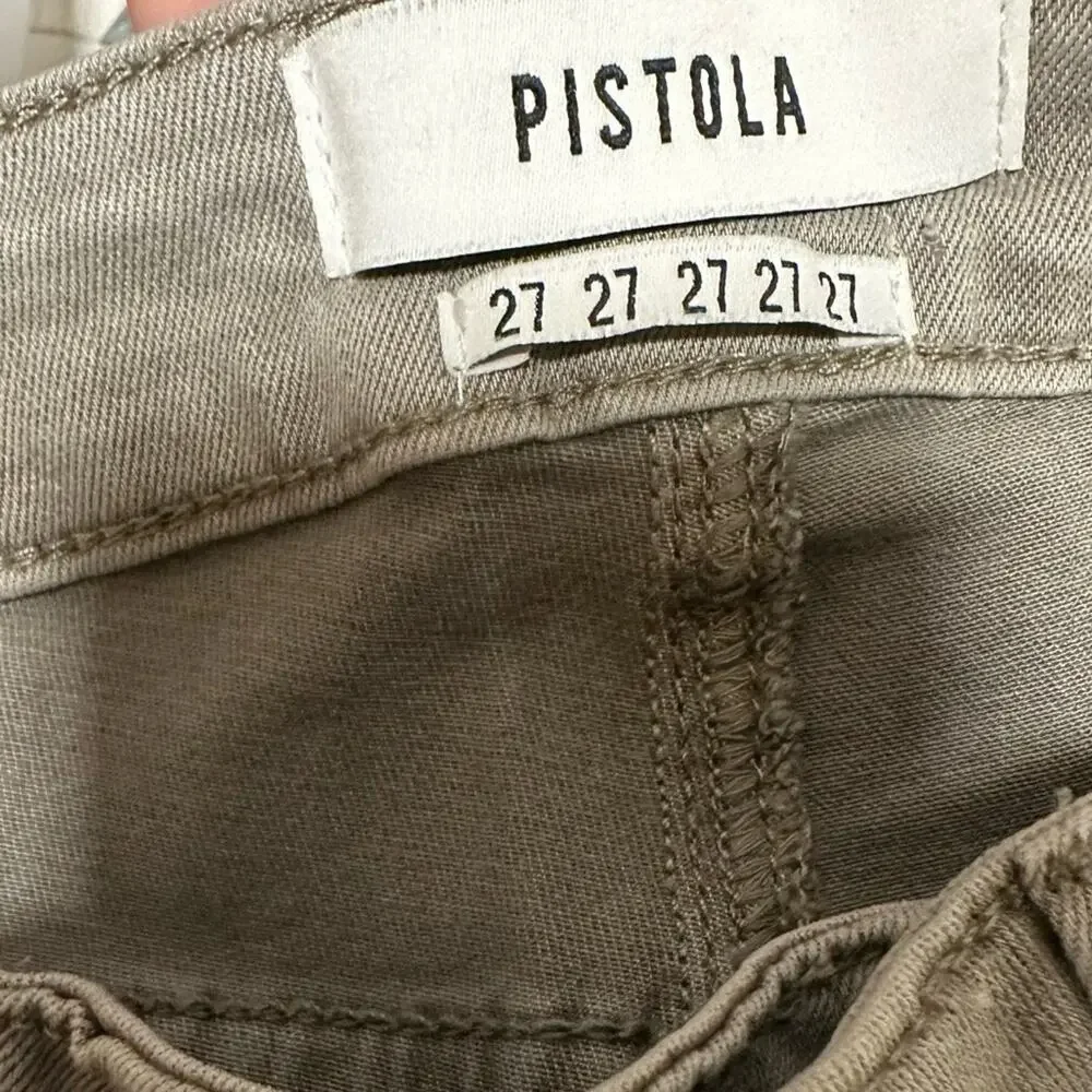 Pistola Audrey Moto Stone Grey Skinny Ankle Jeans Size 27